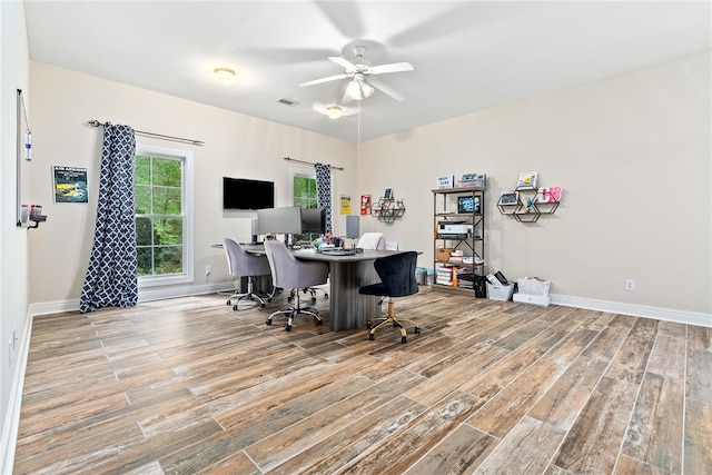 1486 Arrowhead Cir, Auburn, AL 36830 - office with wood finished floors and ceiling fan
