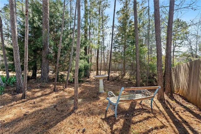 view of yard with fence