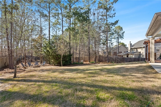 view of yard with fence