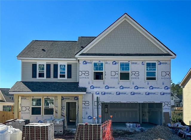 view of front of home with a garage