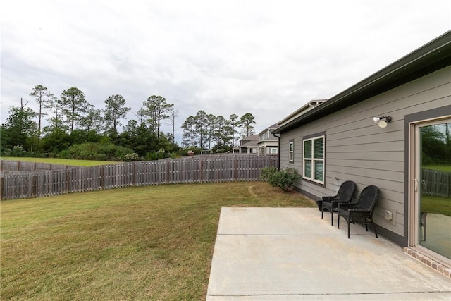 view of yard with a patio area