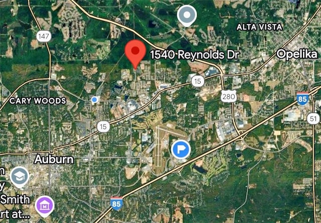 1540 Reynolds Dr, Auburn, AL 36830 - aerial map of property and surrounding area
