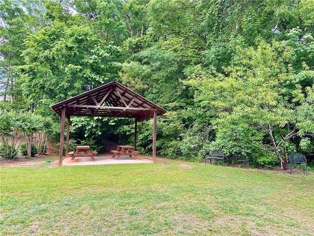view of yard featuring a gazebo