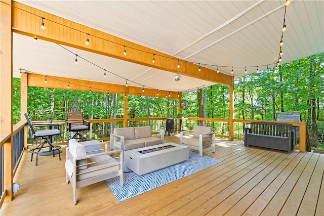 1540 Reynolds Dr, Auburn, AL 36830 - deck with an outdoor living space with a fire pit