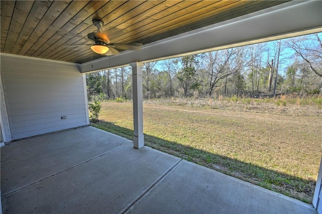 86 Lee Road 2229, Opelika, AL 36804 - view of patio featuring ceiling fan and view of wooded area