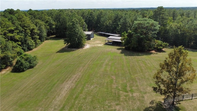 aerial view with a rural view