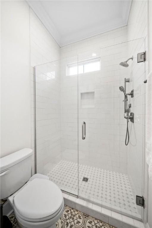 110 Newton Way, Auburn, AL 36830 - bathroom featuring a stall shower and crown molding