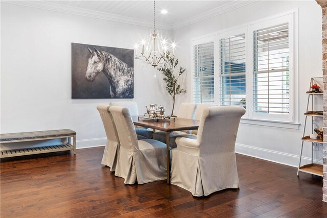 110 Newton Way, Auburn, AL 36830 - dining room with a chandelier, wood-type flooring, ornamental molding, and recessed lighting