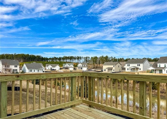 deck with a water view