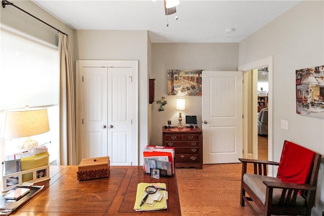 3403 Double Eagle Ln, Opelika, AL 36801 - office space with wood finished floors and a ceiling fan
