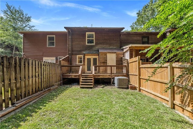 283 Ivy Ln, Auburn, AL 36830 - rear view of house with a wooden deck and a fenced backyard