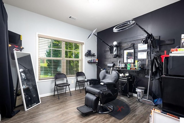 interior space with hardwood / wood-style flooring