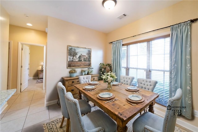 view of tiled dining space