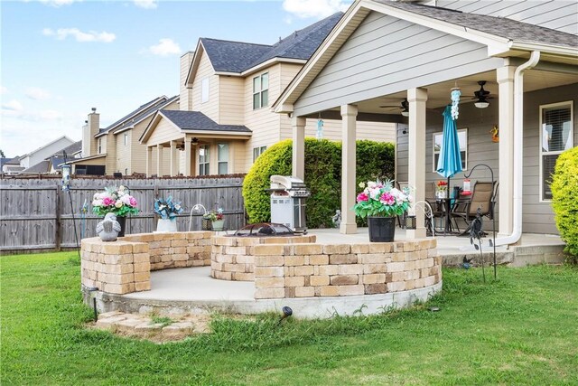 300 Holland Loop, Smiths Station, AL 36877 - view of patio with ceiling fan and grilling area
