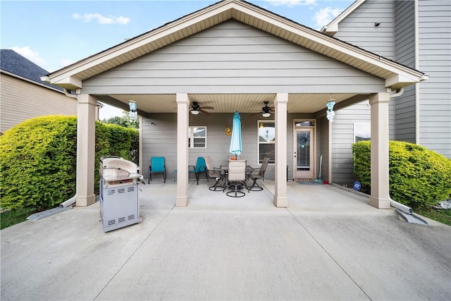300 Holland Loop, Smiths Station, AL 36877 - view of patio / terrace featuring a ceiling fan, outdoor dining space, and grilling area