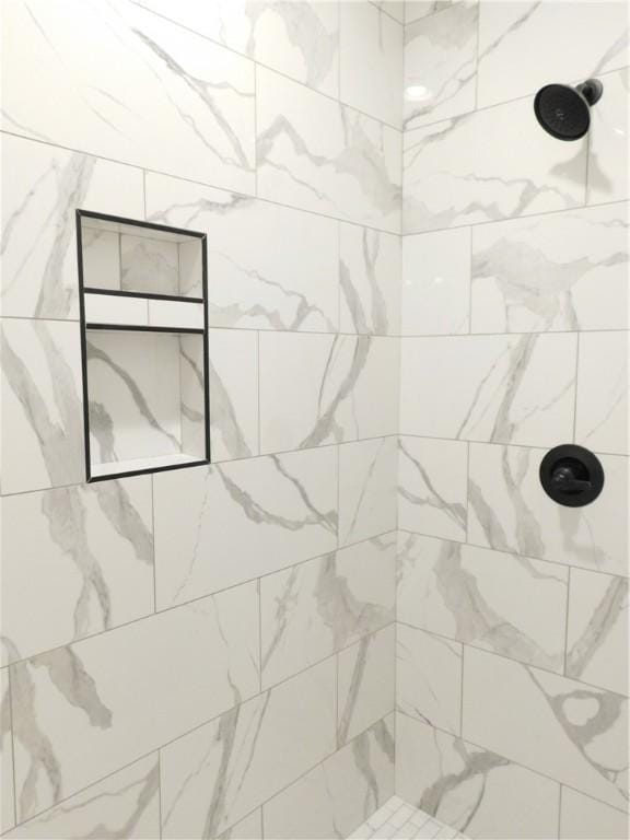 interior details with tiled shower