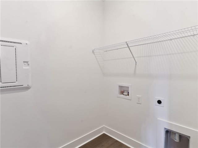 083 Bradley Ln, Auburn, AL 36830 - laundry room with washer hookup, electric dryer hookup, and dark wood-style floors