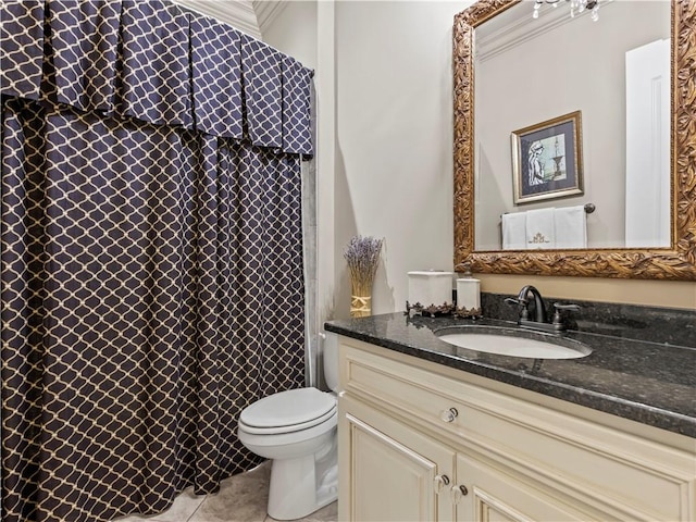 1655 Alex Ave, Auburn, AL 36030 - full bathroom featuring tile patterned flooring, toilet, a shower with curtain, and vanity