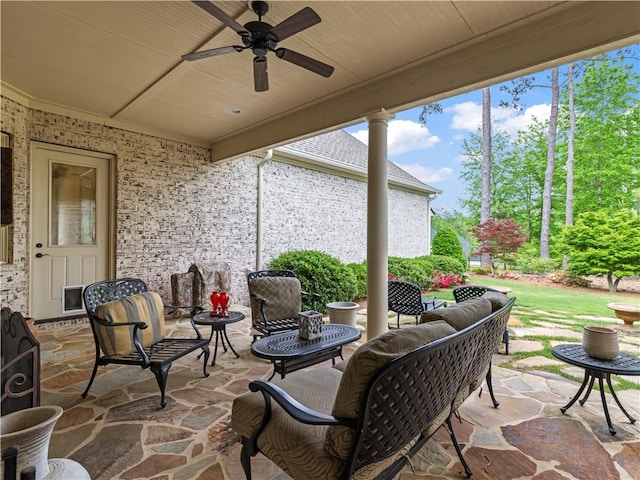 1655 Alex Ave, Auburn, AL 36030 - view of patio / terrace featuring a ceiling fan and an outdoor hangout area