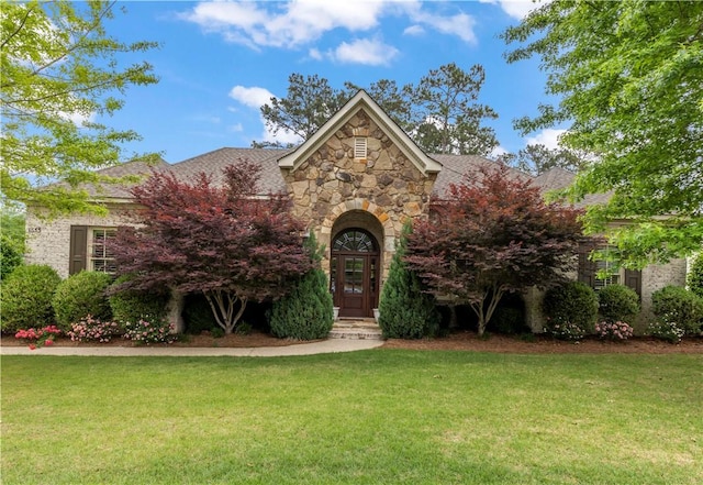 1655 Alex Ave, Auburn, AL 36030 - view of front of property featuring stone siding and a front lawn