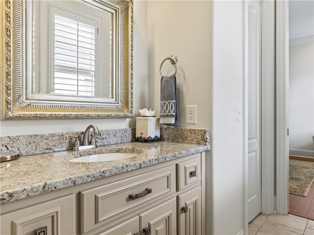1655 Alex Ave, Auburn, AL 36030 - bathroom with vanity, baseboards, and tile patterned flooring