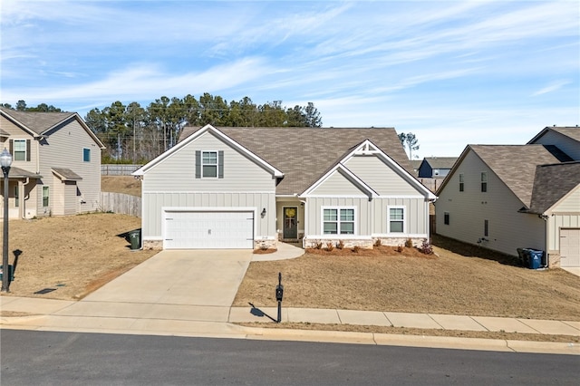 view of front of house with a garage