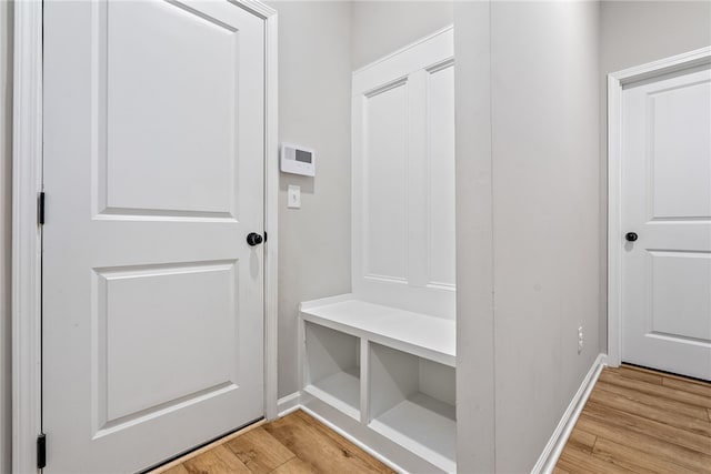 mudroom with light wood-type flooring