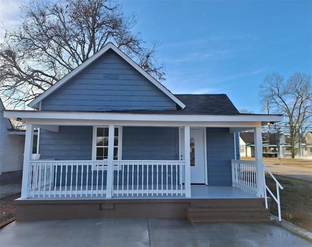 bungalow-style home featuring a porch