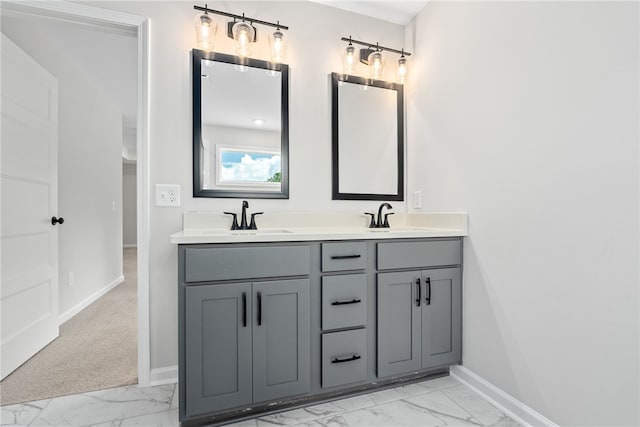 750 Mcdonald Dr, Opelika, AL 36801 - bathroom featuring marble finish flooring and double vanity