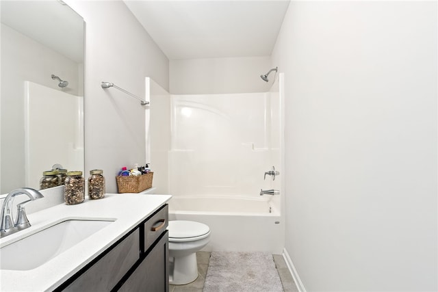 1803 Solamere Ct, Auburn, AL 36832 - bathroom with vanity, toilet,  shower combination, and tile patterned floors