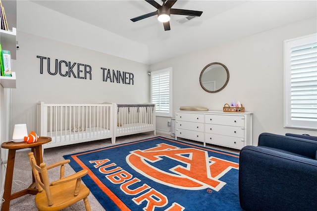 1803 Solamere Ct, Auburn, AL 36832 - bedroom with a nursery area and ceiling fan