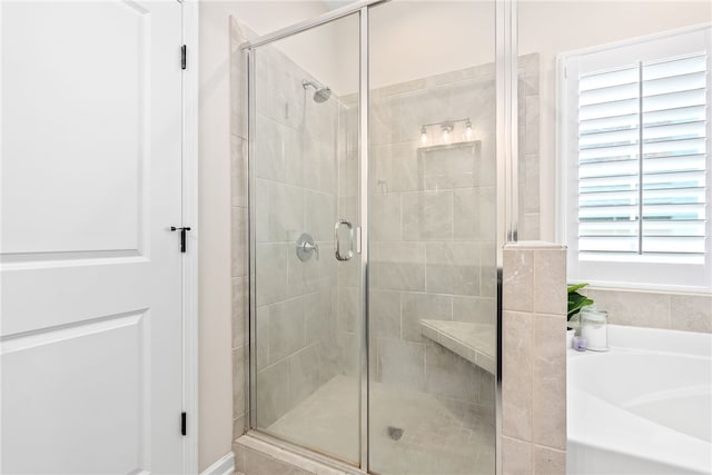 1803 Solamere Ct, Auburn, AL 36832 - bathroom featuring a stall shower and a garden tub
