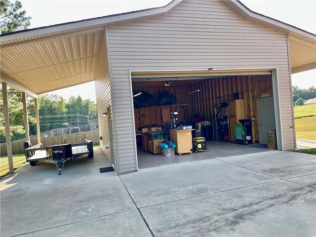 view of garage