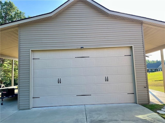 view of garage