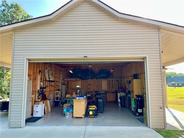 view of garage