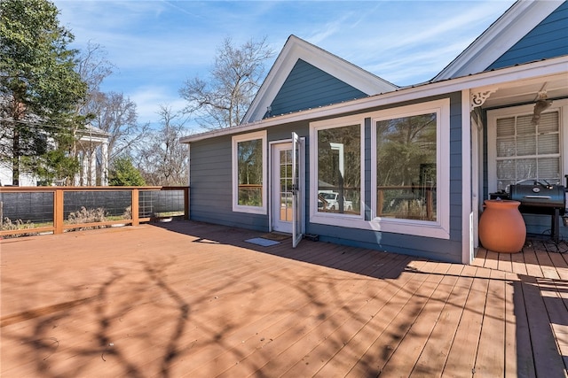 view of wooden deck