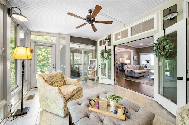 3102 Quail Run, Opelika, AL 36801 - sunroom with plenty of natural light and a ceiling fan