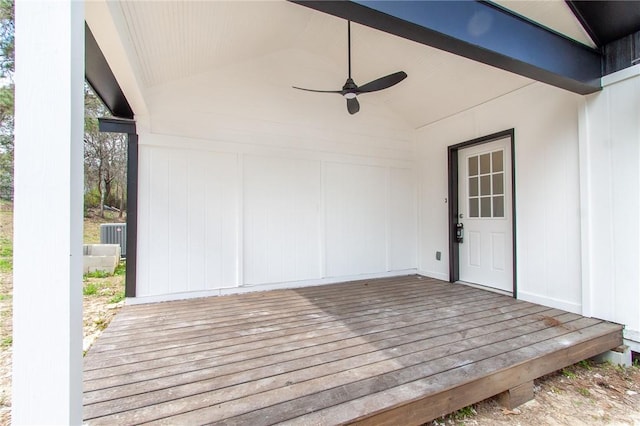 762 Lee Road 197, Phenix City, AL 36870 - wooden deck with cooling unit and ceiling fan