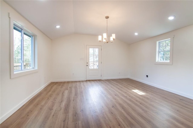 762 Lee Road 197, Phenix City, AL 36870 - interior space with lofted ceiling, recessed lighting, baseboards, and light wood-type flooring