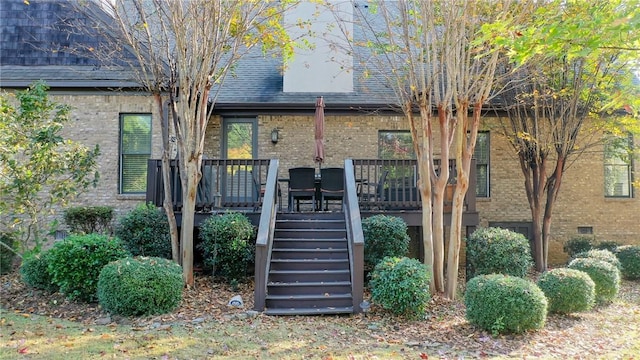 exterior space featuring a deck