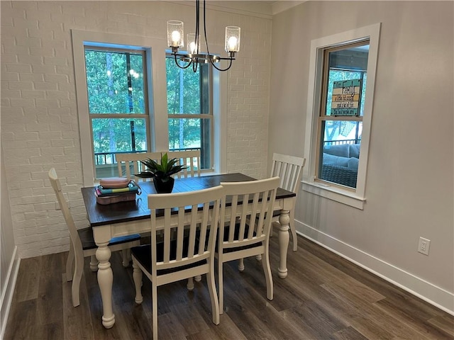 1179 Still Hunt Ln, Auburn, AL 36832 - dining space with a chandelier and dark wood-style floors