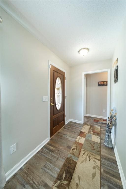 foyer entrance featuring dark hardwood / wood-style flooring