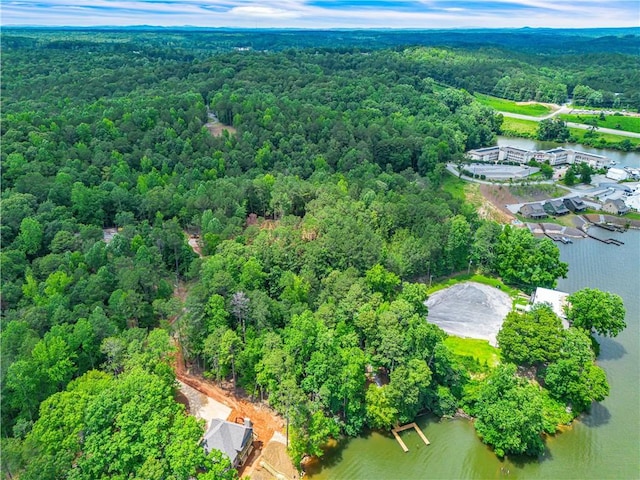 593 Elks Pkwy, Alexander City, AL 35010 - aerial view of property's location featuring a heavily wooded area and a large body of water