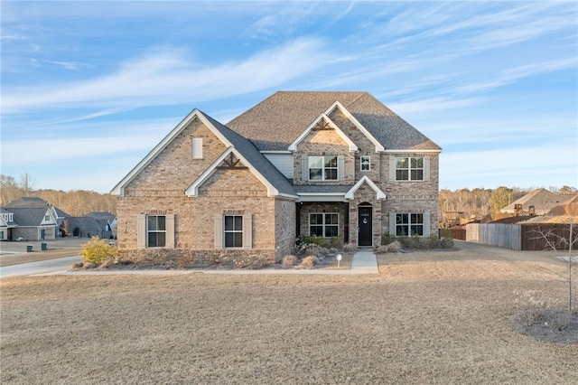 856 Violet Ln, Opelika, AL 36801 - craftsman-style home with brick siding, stone siding, and roof with shingles