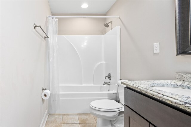 856 Violet Ln, Opelika, AL 36801 - full bathroom with vanity, shower / tub combo with curtain, toilet, and tile patterned flooring