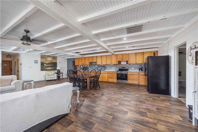 1701 Lee Road 353, Valley, AL 36854 - living room with a ceiling fan, dark wood finished floors, and beam ceiling