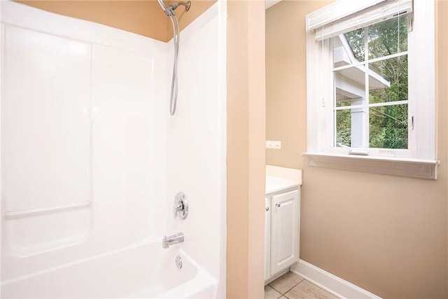 1957 Wire Rd Unit 21, Auburn, AL 36832 - bathroom featuring shower / bath combination, tile patterned floors, and vanity
