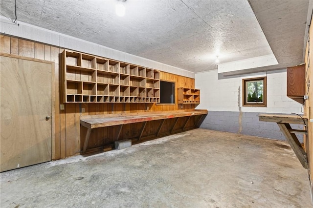 711 Oak Knoll Cir, Auburn, AL 36830 - bar with concrete floors and concrete block wall