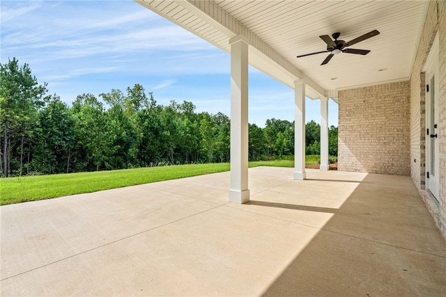 view of patio / terrace with ceiling fan