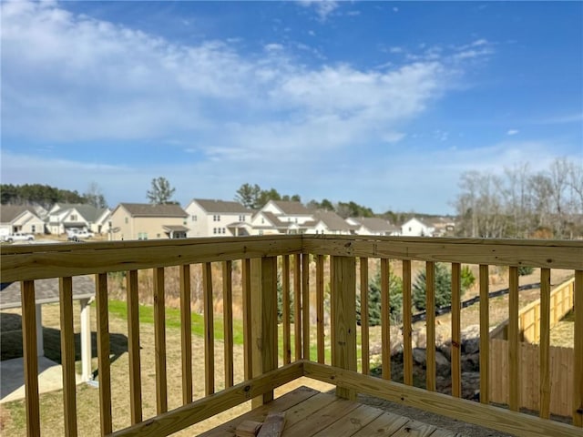 deck featuring a residential view